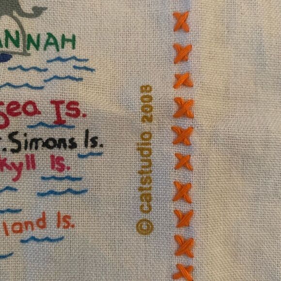 Cat Studio 2008 Georgia Embroidered Cotton Dish Towel - Picture 3 of 5